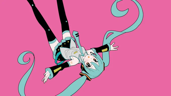 逆さまの初音ミクさん。 