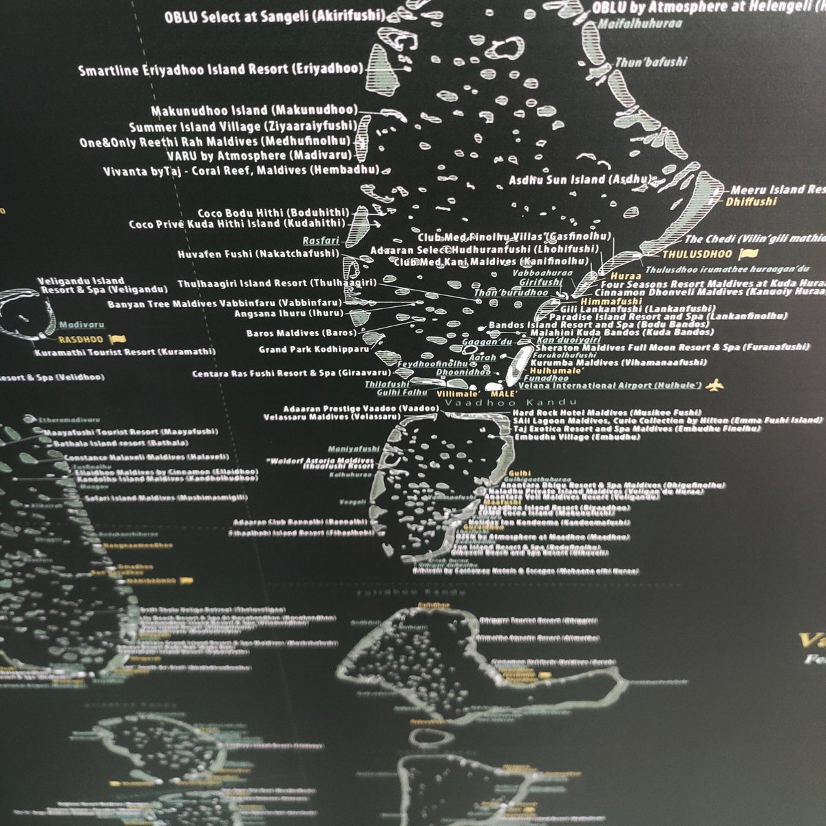 Eatolls Matt Black Complete Edition 6x2ft. #mapofmaldives #maldives #maldivesmap #printmap