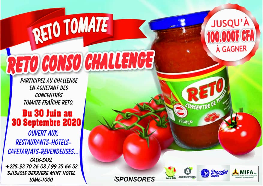 TomateReto's tweet photo. Continuez par bénéficiez de la réduction des prix sur nos boîtes de concentrés de tomates #RETO de 500 g et de 1500g, et augmentez vos chances de remporter jusqu'à 100 000 FCFA en participant entre le 1er juillet et le 30 septembre au #RetoConsoChallenge 
@Mifatogo @Devbase_Tg https://t.co/VnMEi1P4v2