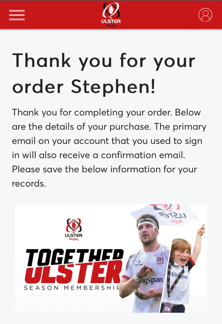 ulsterbok's tweet photo. Fortunate to be in a position where doing this is possible, and I appreciate many won’t... 
Next year I won’t be a season ticket holder, no one will be, but I’ll still be a supporter and this, for now, is the best way I can show that support.
#SUFTUM 
@UlsterRugby
@UlsterRugbySP https://t.co/5rYHewkCyY