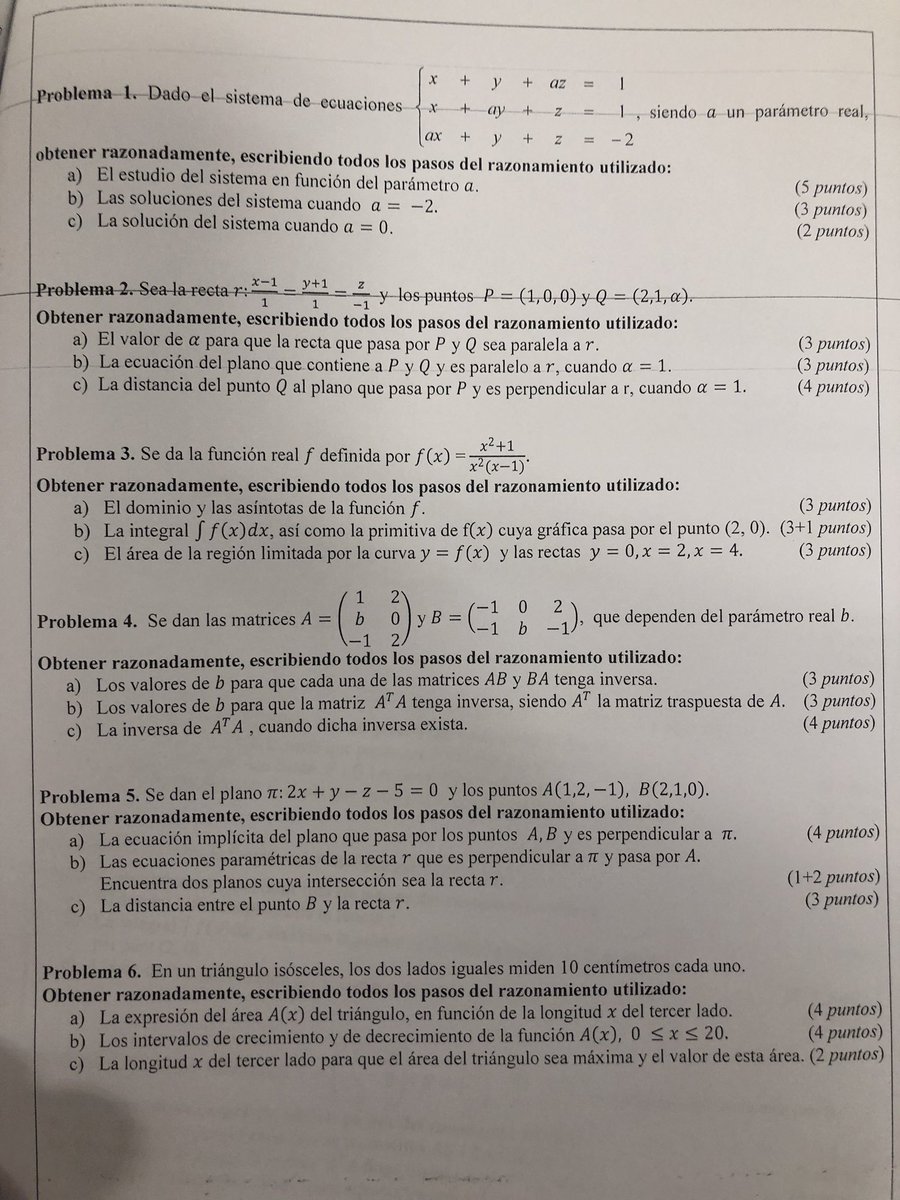 maths4everthink's tweet photo. Resolución del examen de Matemáticas II de PAU 2020 de la Comunidad Valenciana. https://t.co/bwjzLQMSal