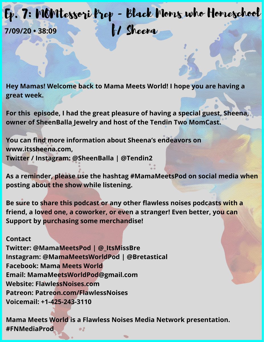 MamaMeetsPod's tweet photo. 💐Ep. 07: MOMtessori Prep - Black Moms who Homeschool 💐

This week @_ItsMissBree is back with special guest, @Tendin2!

Apple Podcasts
https://t.co/Prz8Une0QM

Spotify
https://t.co/15DmXU0AbA

Other platforms
https://t.co/eW5y6w5ZtS

#mamameetspod #FNMediaProd #podsincolor https://t.co/LJ75gWKKeo