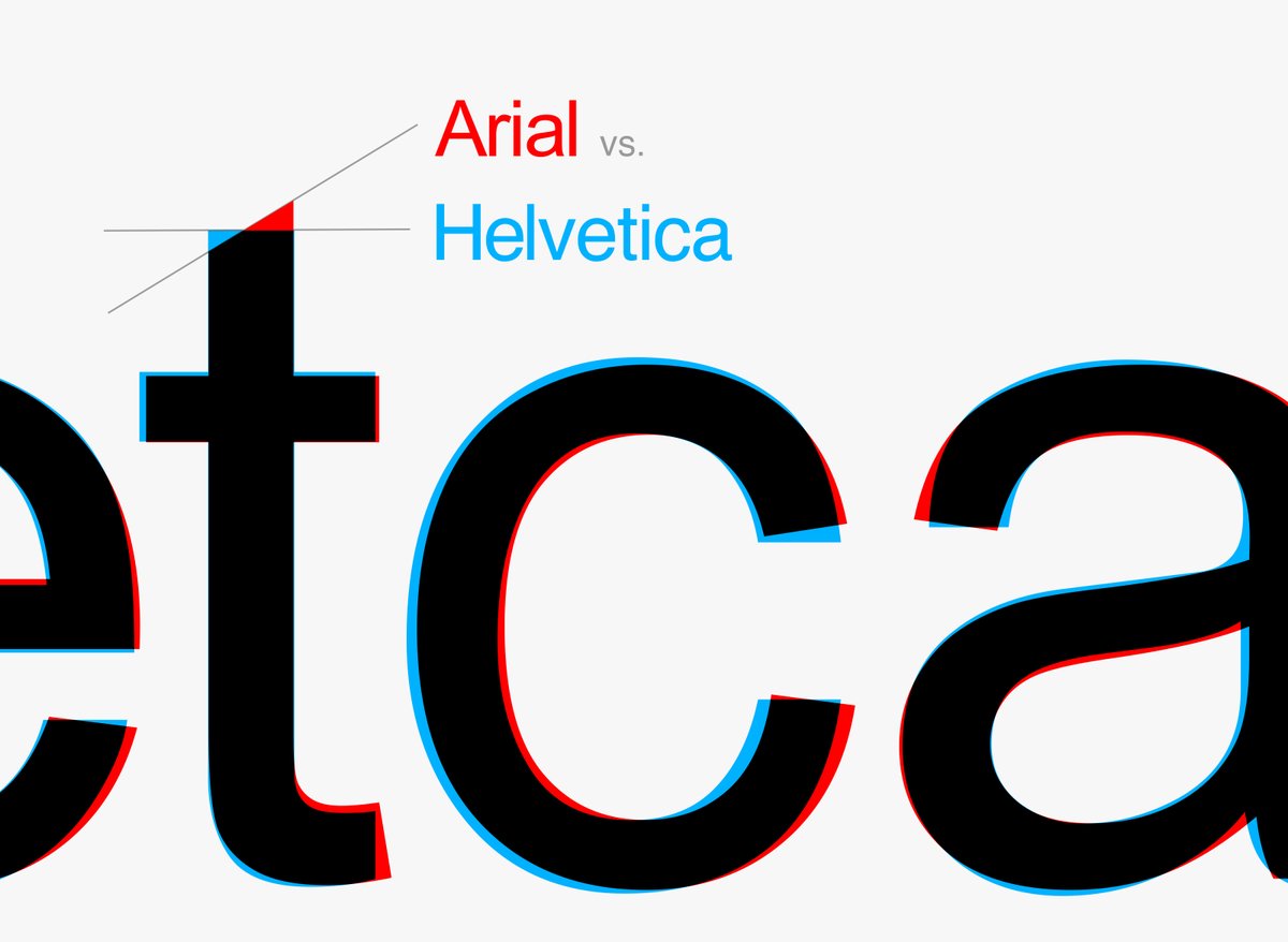 ryanduritsa's tweet photo. Can you tell the difference between Helvetica and Arial? It's an important life skill. 

Arial=Angles and Helvetica=Horizontal. 

You see what I did there? 

#design #typography #branding https://t.co/WJtj6IsF5r