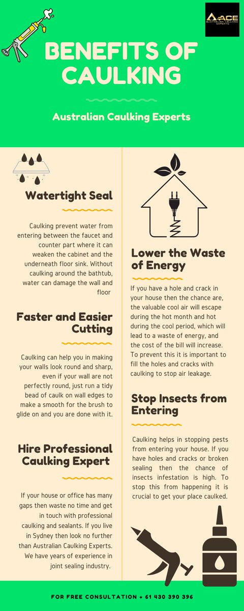 AceSilicone's tweet photo. Have gaps on your house surface, want to get rid of cracks and holes? Hire Australian Caulking Experts to avoid the hustle, for a free consultation 📞  + 61 430 390 396. Read the benefits of Caulking to Know more.

#caulking #jointsealing #sydney #silicone #waterproofing #Caulk https://t.co/mxFDOimD8D