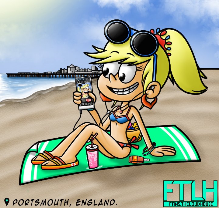 #FTLH Sunny summer days with Leni Loud at the Southsea Beach, Portsmouth. 🏖 #TheLoudHouse #LeniLoud #MyArt #Fanart #Nickelodeon #Summer #Beach