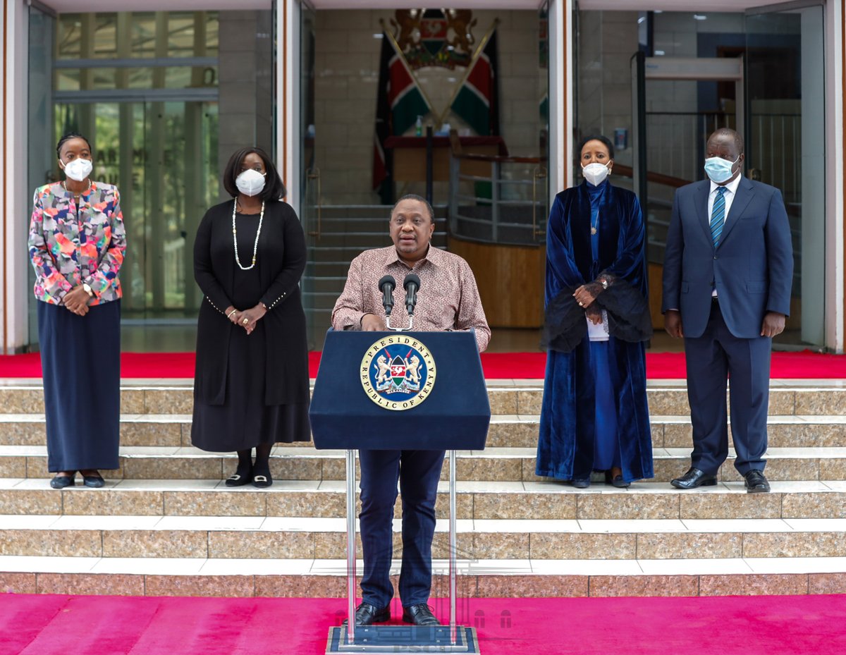 StateHouseKenya's tweet photo. Statement by His Excellency, Hon. Uhuru Kenyatta, C.G.H, President of the Republic of Kenya and Commander-in-Chief of the Defence Forces on the candidature of Amb. Amina Mohamed for the position of Director General of the World Trade Organization.
https://t.co/yEJxno9FIb https://t.co/3RHn81HLZ7