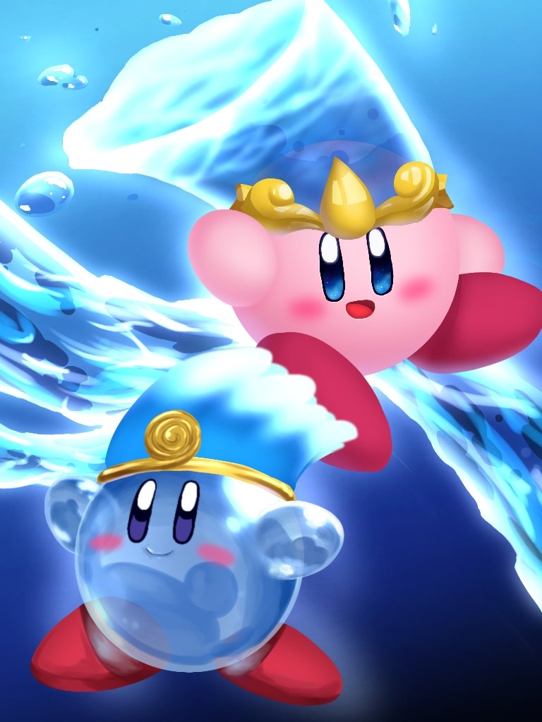 ぽよクラ コーヒーシャープさんのリクエスト ウォーターカービィのアニメ版とゲーム版です 水が難しい T Co Lsldmp5qe1 Twitter