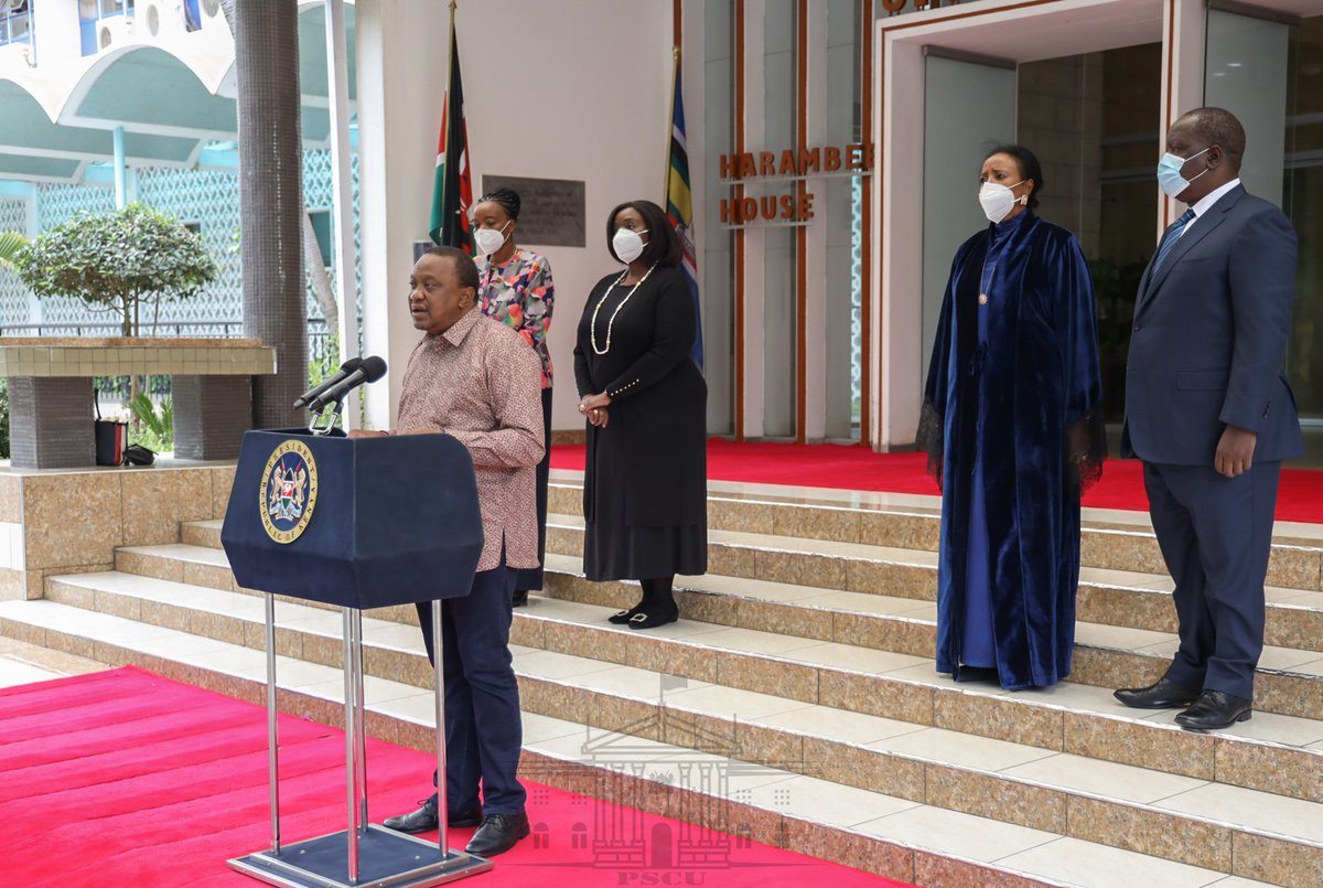StateHouseKenya's tweet photo. Statement by His Excellency, Hon. Uhuru Kenyatta, C.G.H, President of the Republic of Kenya and Commander-in-Chief of the Defence Forces on the candidature of Amb. Amina Mohamed for the position of Director General of the World Trade Organization.
https://t.co/yEJxno9FIb https://t.co/3RHn81HLZ7