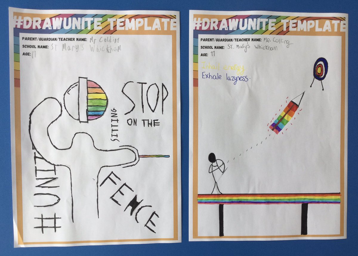 whickhamstmarys's tweet photo. And some more fantastic Year 6 #drawunite posters! @GatesheadSSP #wearestmarys π https://t.co/TGp0y0j0h9