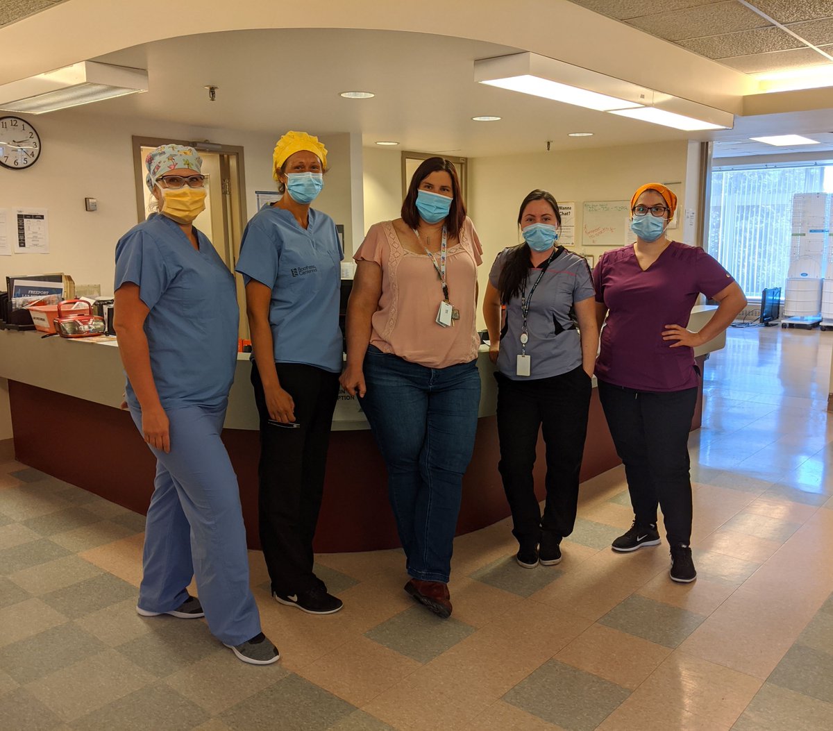 Say hi to a few of the hardworking staff on our Freeport Campus #COVID-19 Unit! This unit is home to many residents of Forest Heights long-term care who came to us back in April. Today we are happy to report that more than 90% of those COVID positive residents have recovered!