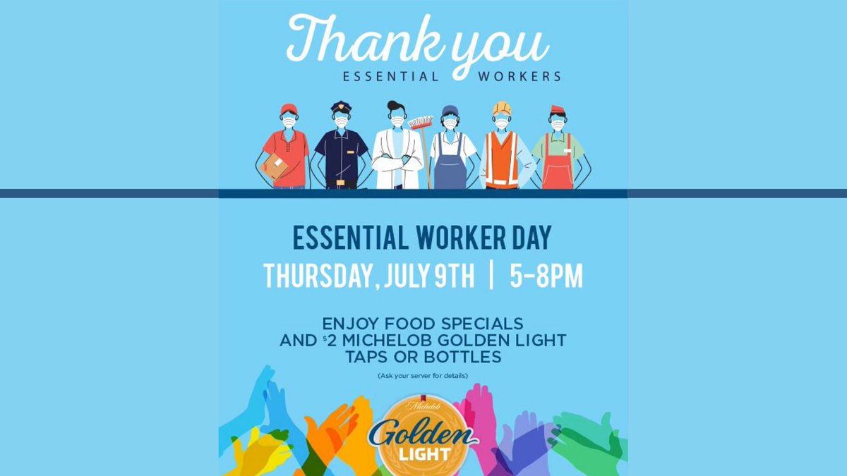 CollegeCityBEV's tweet photo. We are honored to help celebrate #EssentialWorkerDay with the help of our accounts. Interested in this special offer? Check out our Facebook event for location details. https://t.co/rKSaYq2141 https://t.co/dtwtUE0ukx
