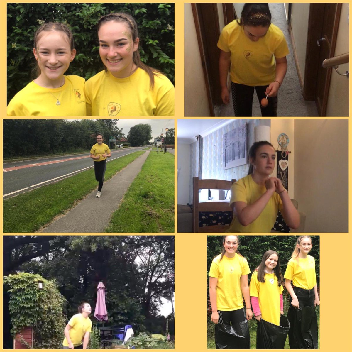 PDTsport's tweet photo. @SelbyHighPE Virtual sports day challenge (Hockney) getting in the sports day spirit with the glitter and   t-shirts #teamhockney https://t.co/ETGRc32rWh