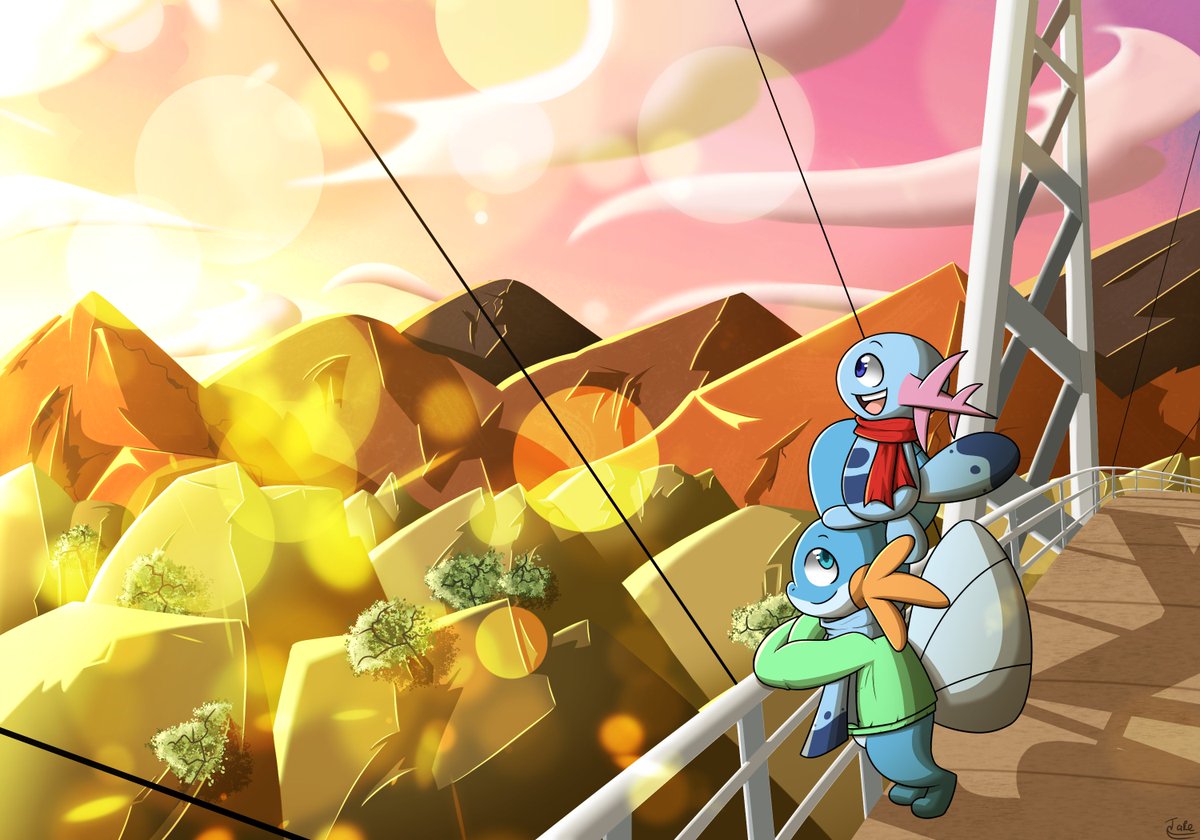 Commission for @yyoshisteven of him and his bf @endatronix at *the* bridge looking at the sunset

Painting pieces takes alot out of me but godddd it's worth it

Thankies for commissioning me!