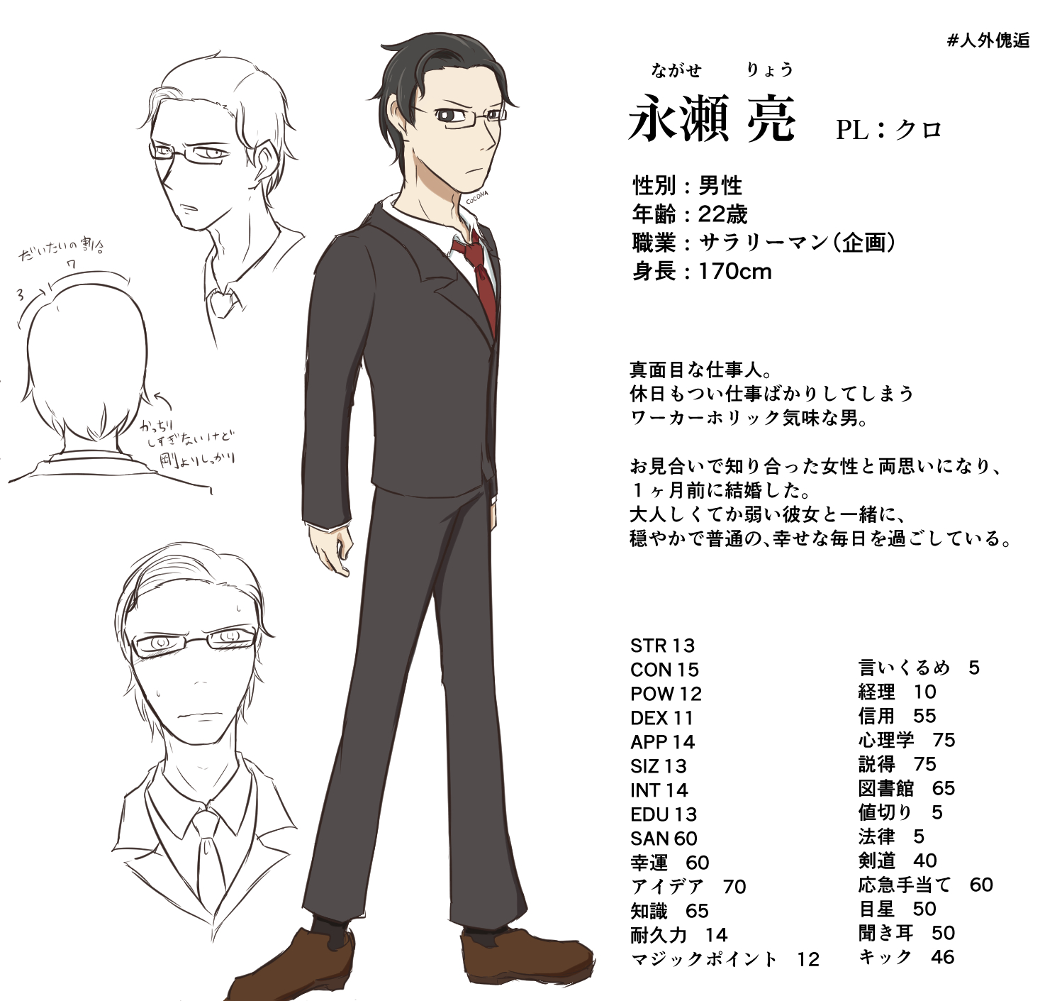 ココナチャンネル クロの探索者 永瀬 亮です 人外傀逅 人間って描くのむずいな ココナチャンネル クロの探索者 永瀬 亮です 人外傀逅 人間って描くのむずいな