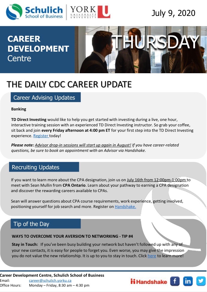 SchulichCdc's tweet photo. The Daily CDC Career Update: Links in today’s letter - 

Advising resource - https://t.co/JVKaNaC9UF

Recruiting update - https://t.co/I6LMVs8iTI

Tip of the Day- https://t.co/1tI2iX6Ciw https://t.co/AFePmeaIwz