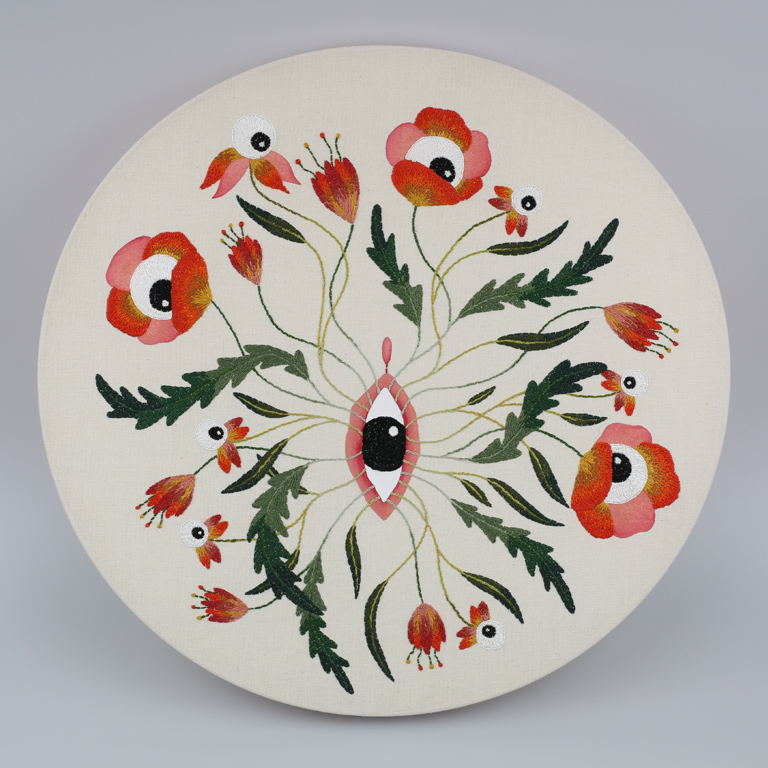 I'm part of SUMMER IN LOVE a project initiated by Sam Samore, Alice Lefebvre &amp; Olivier Vrankenne > summerinlove.org with my piece 'Rosé matinale'. #summerinlove #ovproject #textileartist #Brussels