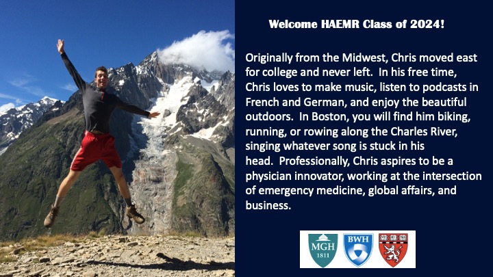 EMRES_MGHBWH's tweet photo. Another exciting welcome to Chris Murray, joining us from Harvard Medical School. #WhyHAEMR? International. Welcome to the HAEMR Family! #HAEMRPride https://t.co/qpcErNqUyZ