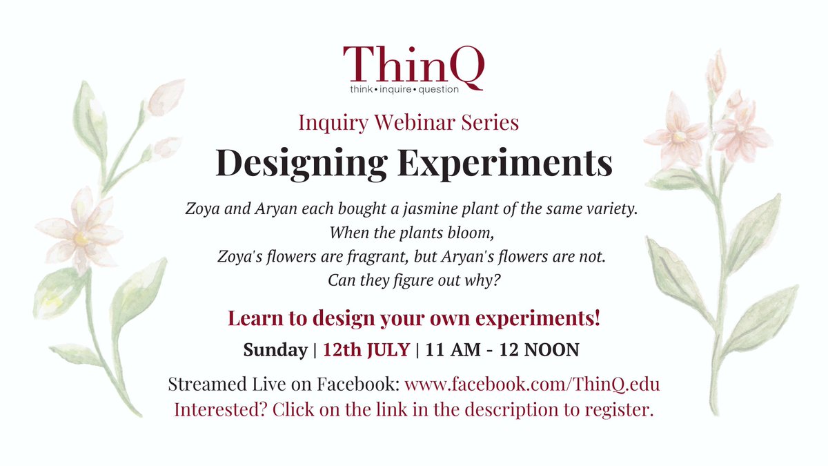 ThinQ_Ed's tweet photo. In our next Inquiry Webinar, let's talk about why we do experiments, and how we can use them to figure out answers to such questions!

For a stimulating Sunday morning, register here - https://t.co/QC253ihgw9 https://t.co/ZbbHrGPhOk