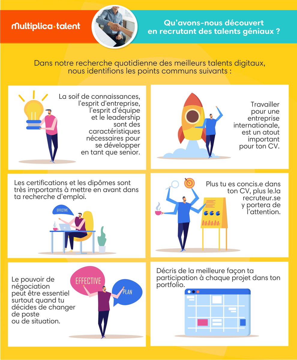 MultipliTalent's tweet photo. [ 🇫🇷Conseils aux #talents #UX #UI] Nous recrutons des talents digitaux géniaux depuis 20 ans. C'est donc avec toute notre humilité que nous te partageons quelques points que nous rencontrons régulièrement parmi les talents fantastiques que nous recrutons.
#recrutement https://t.co/hRcMFGTHKl