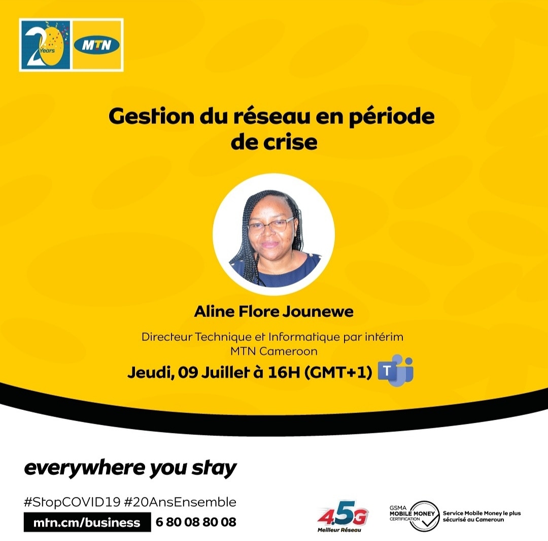 Comot_CMR's tweet photo. Salut,
@mtncameroon vous propose ce jeudi un talk sur la gestion du reseau en temps de crise.
A partir de 16h GMT
#COMOT #etalk #network #itmanagement  #cameroon #Team237  #tt237 https://t.co/tAs57Nz4yE