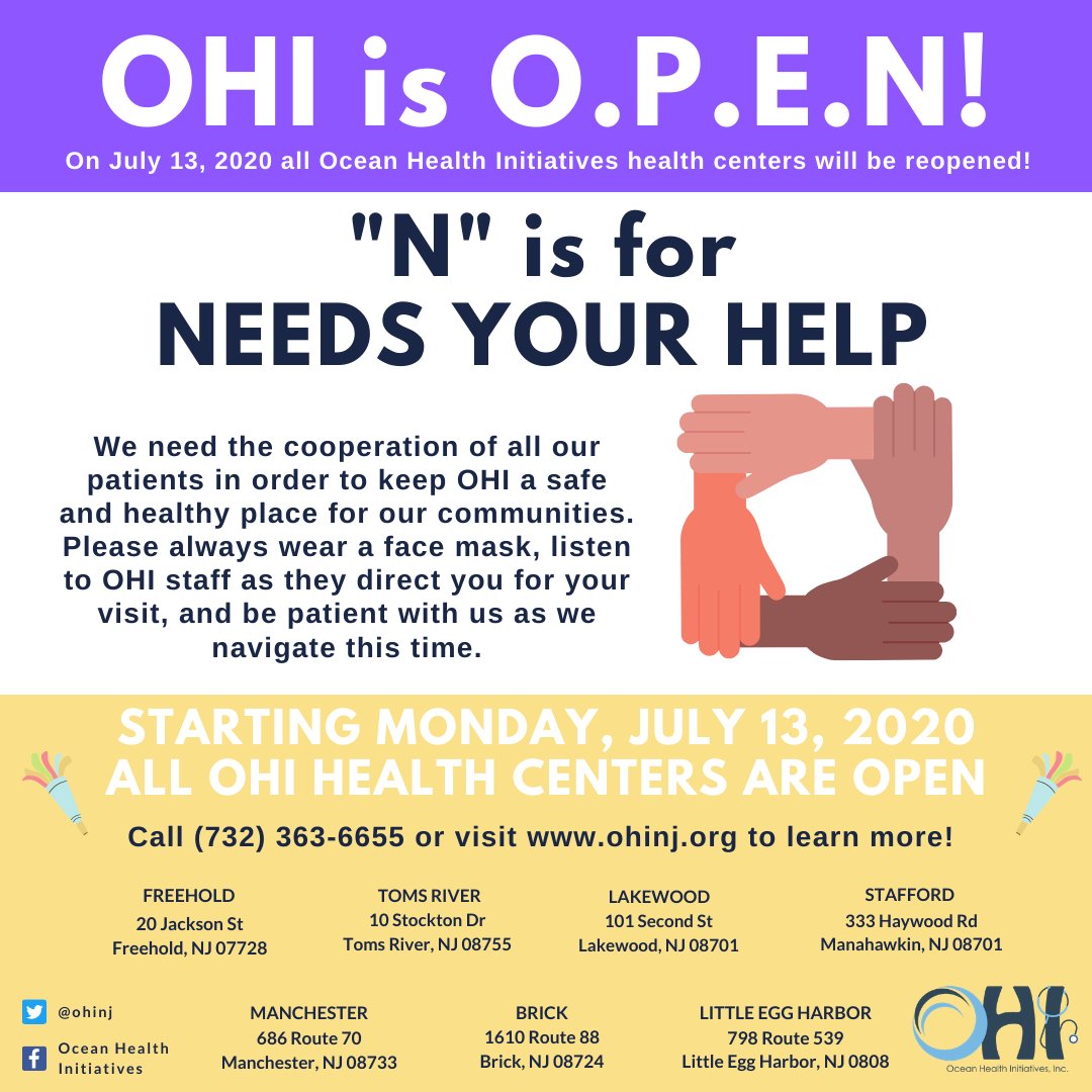 Ocean Health Initiatives Inc Ohi In Order For Ohi To O P E N We Need Your Help Please Be Patient And Cooperative As We Do Our Best To Keep Everyone Safe Social
