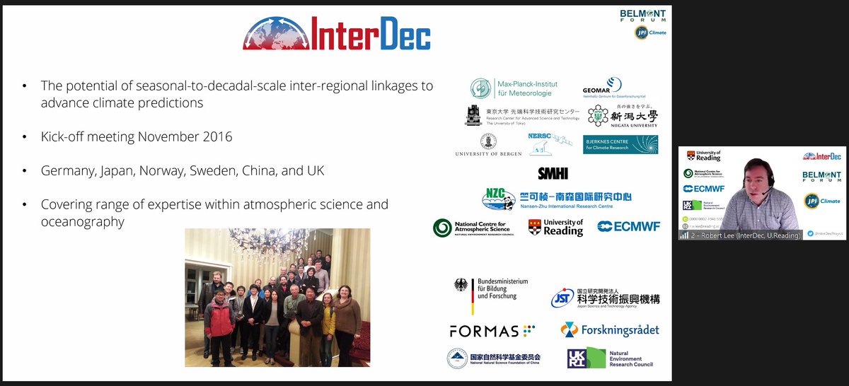 InterDecProject's tweet photo. @RobertWLee from our InterDec team presenting on the early career perspectives at the end-of-term workshop for projects funded by the @Belmont_Forum &amp; @JPIClimate 2015 joint call on Climate Predictability https://t.co/QdLhOzhZ7u