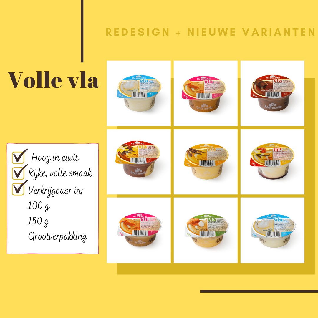 Met gepaste trots presenteert Boermarke een compleet redesign van onze Volle Vla-varianten. Daarnaast introduceren we twee nieuwe smaakvarianten om het assortiment Volle Vla te complementeren. Meer info? bit.ly/38FP9Ef