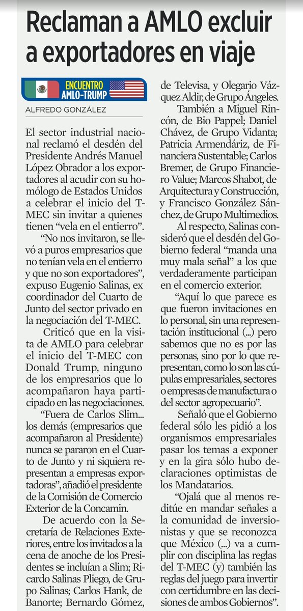 marlen_hmdz's tweet photo. Extraño que a una reunión que era con motivo de inicio de un tratado comercial se haya excluido a las empresas más involucradas, las exportadoras. 🤔 https://t.co/aRkQbz3Uax