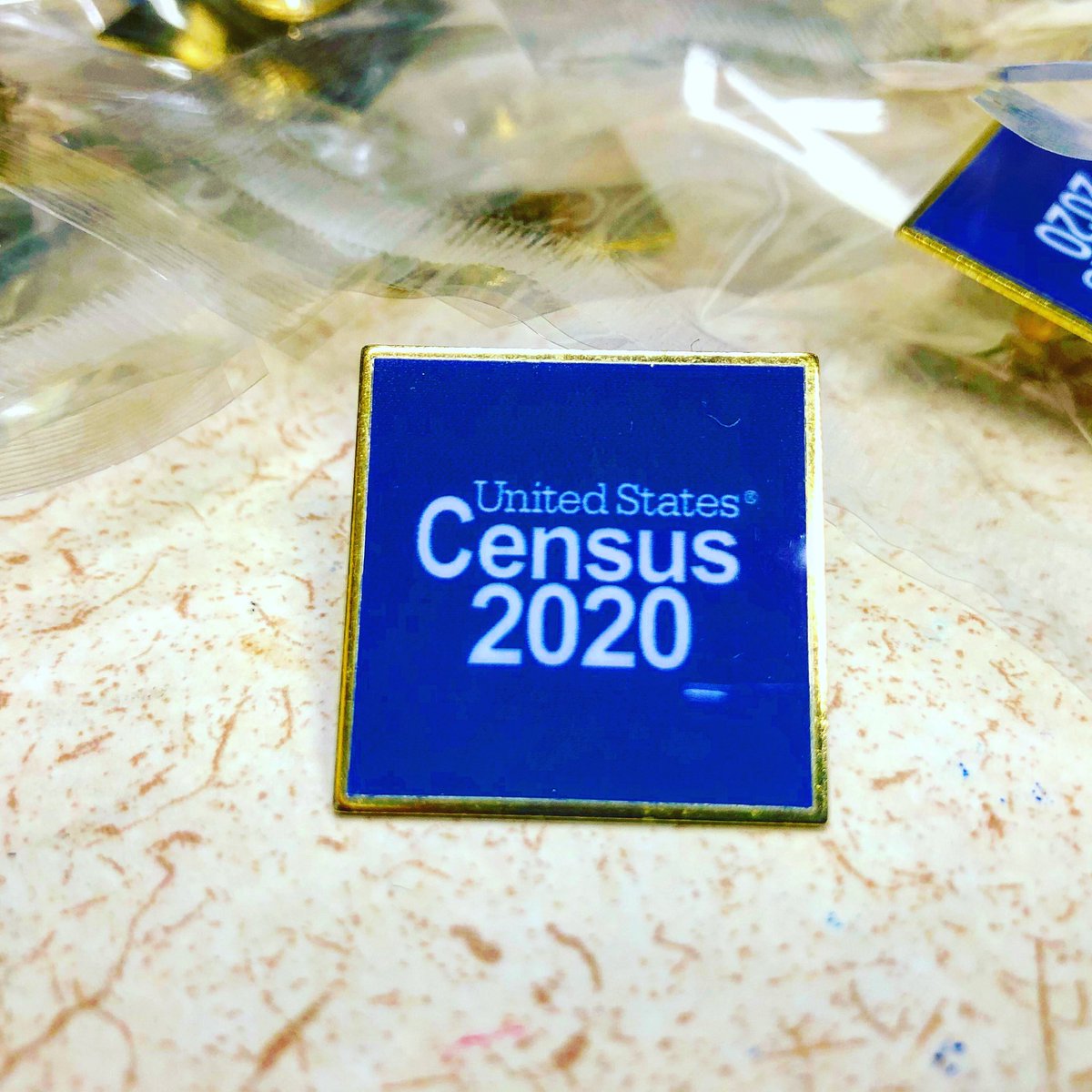 IowaBPL's tweet photo. Hey! The United States 2020 Census sent us some cool pens and swag. Let us know that you’ve completed the Census or come down to the library to complete it online! We’ll be giving away pins, stickers, bags, posters, and more while supplies last! #2020Census #BeCounted https://t.co/FvDcAp5mKw