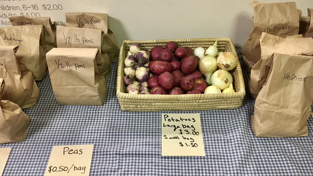 We have fresh produce all throughout the summer from the garden on our historic farmstead. Stop in weekly and #eatyourvegetables 🌱