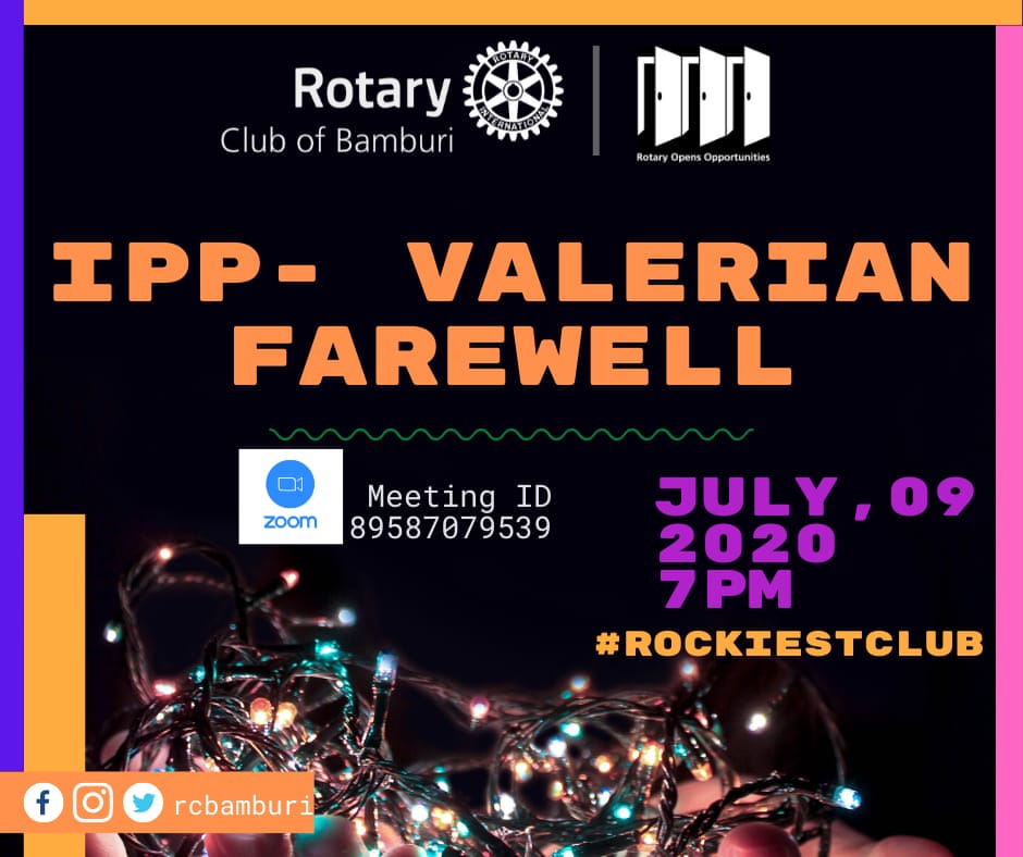 J_Harsam's tweet photo. Rotarians &amp; Friends in Service 😁 Join us this evening for @RotaryBamburi Fellowship. 

Topic: IPP @ValerianMbandi Farewell
Thursday, 09/July
Time: 7 pm East Africa Time

#rcbamburi #district9212 #covid19 
#rotary #stayathome https://t.co/QJ4XNDCR3n