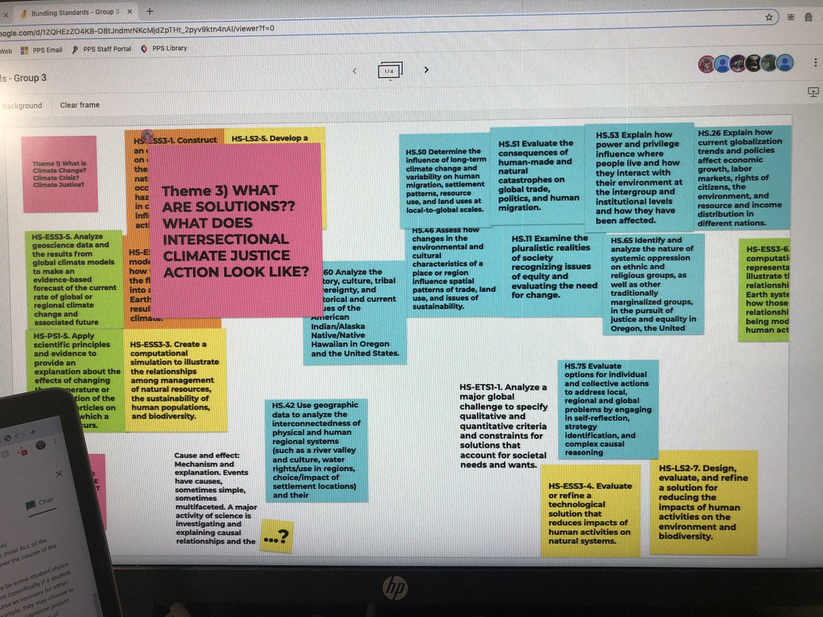 Day 4 of the #PPSClimateJustice HS Elective course design institute-teams of students &amp; educators are collaboratively “bundling” their selected priority standards to build individual units for the course. Lots of powerful conversation and teamwork! <a href="/PPSConnect/">Portland Public Schools</a> @Super_GGuerrero