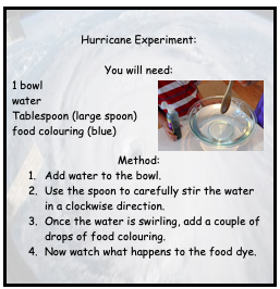 HillMeadYear3's tweet photo. Miss Rae had a go at making her own hurricane.

Check out her instructions below, so you can have a go too!

If you can’t make your own look at hers and try to answer the questions. https://t.co/ej5f8TU9Wc