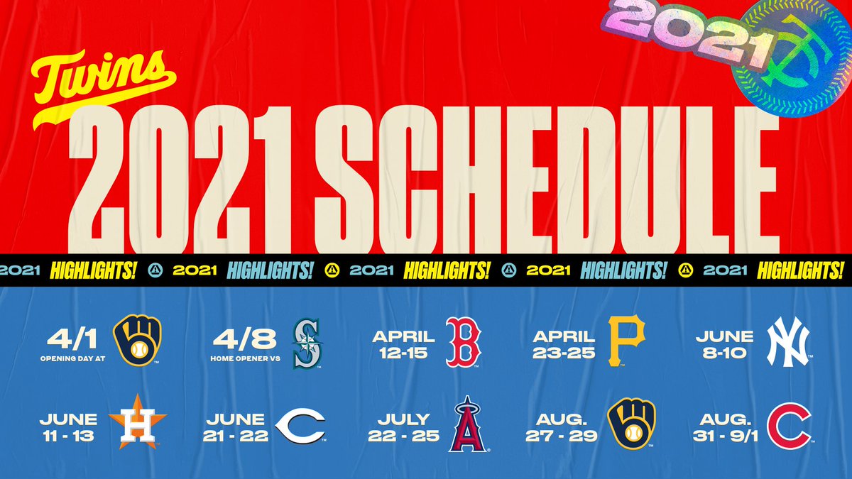 Minnesota Twins on X: The 2021 #MNTwins schedule is here! https