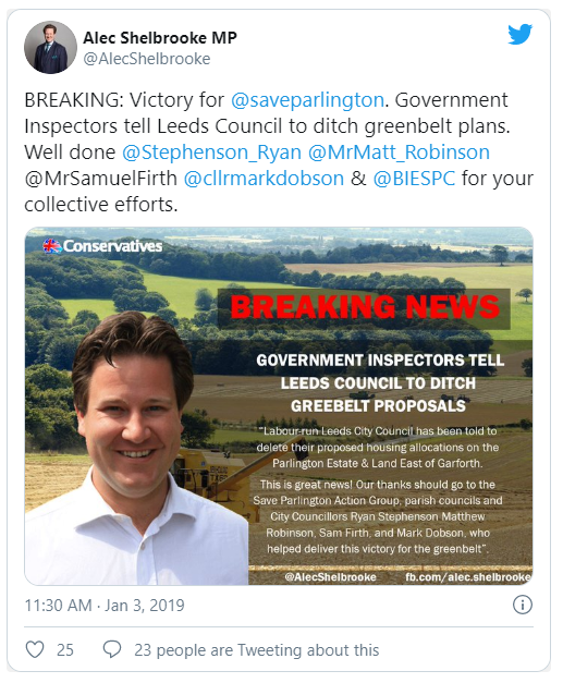 They really care about Leeds' greenbelt. And to be fair, MPs are meant to represent their constituents, and their constituents do care quite a lot about the greenbelt, specifically not building anything on any of it. So Leeds is quite squeezed in.