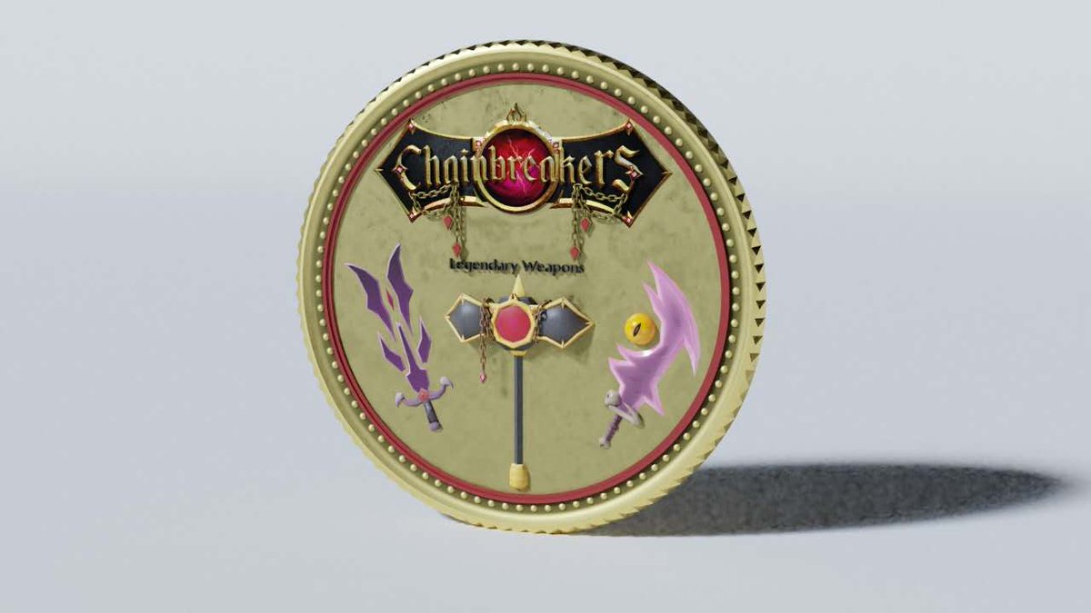 Bullionix_io's tweet image. New Bullionix drop in &amp;lt; 1 hour!🚀

Steel meets gold in this epic collaboration with ground-breaking blockchain RPG @cchainbreakers, featuring three of their LEGENDARY WEAPONS embodied in the heart of the coin.

Only FIVE will ever exist -- will you mint one?

Ready your $DGX!