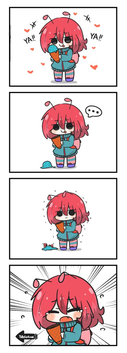 Snail-chan loves choco mint ice cream.??? 