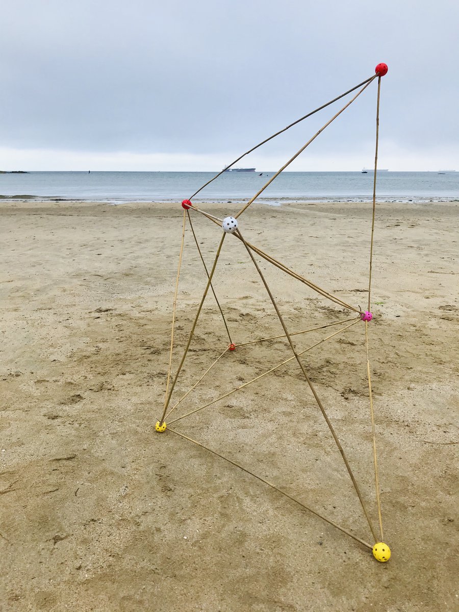 Arch_Falmouth's tweet photo. We had fun testing out some ideas for some socially distanced structures workshops on the beach yesterday. Finding safe ways to keep designing through making and collaborative working : ) #beachteach https://t.co/7vazAbKIre