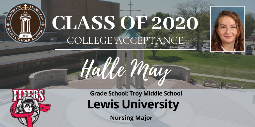 JCAonline's tweet photo. Class of 2020 Senior Spotlight:
Halle May
College:  Lewis University - Lewis University Foundation Scholarship and  LU Heritage Scholarship
Major:  Nursing
Troy Middle School Graduate https://t.co/0KAzNI1qTp