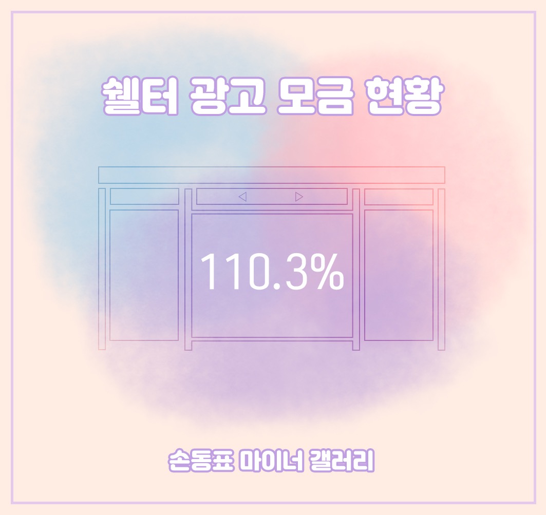 ✨버스 쉘터 광고 모금 종료✨

🚏HappyDongPyoDay BusShelter 

광고 모금이 ❗110%❗ 달성으로 종료되었습니다🎉🎉🎉

모금 첫날 시작하자마자 보내준 동글단들, 그리고 마지막 날까지 도와주신 해외 동글단 분들까지
다들 너무 감사드립니다❤❤

조만간 다시 공지로 찾아오겠습니다🙇‍♀️