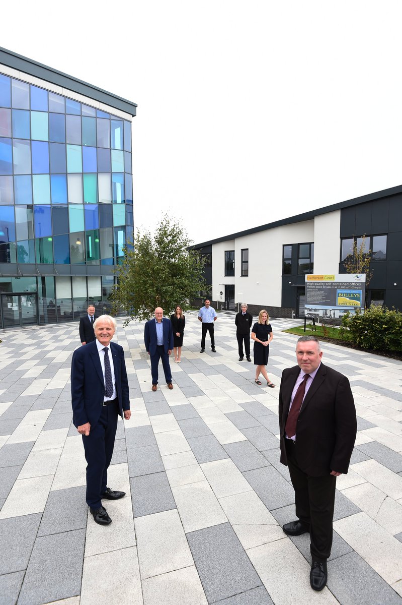 Morro_PS's tweet photo. A socially distanced completion event yesterday at new office development Hatherton Court, which we constructed in Walsall with help from @blackcountrylep @WalsallCouncil @SPFaizey and Cllr Adrian Andrew. The remaining units are being marketed by @bulleys https://t.co/y0usu22oVR