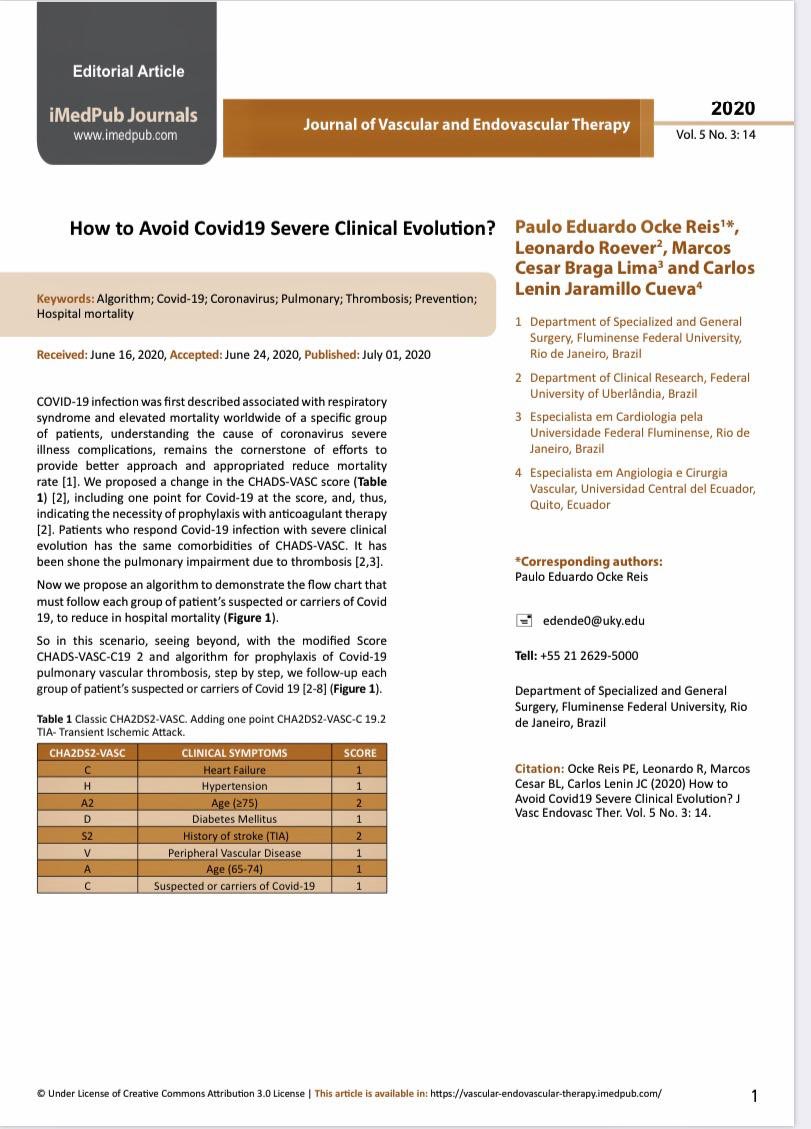OckeReis's tweet photo. Editorial

Journal of Vascular and Endovascular Therapy 

How to Avoid Covid19 Severe Clinical Evolution?

https://t.co/hISfyK5zEH

#science
#Covid19
#prophilaxy
#coronavirus; 
#anticoagulants
#thrombosis
#prevention
#hospitalmortality https://t.co/raWn2vNt59