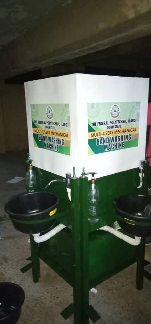 PolyIlaro's tweet photo. FME ADOPTS  FPI's MULTI-USERS MECHANICAL HANDWASHING MACHINE DESIGN

The Federal Ministry of Education has adopted the Multi-users Handwashing machine designed by the *Federal Polytechnic Ilaro* for use in all Unity and government schools in the country. https://t.co/bly8tzTIkV