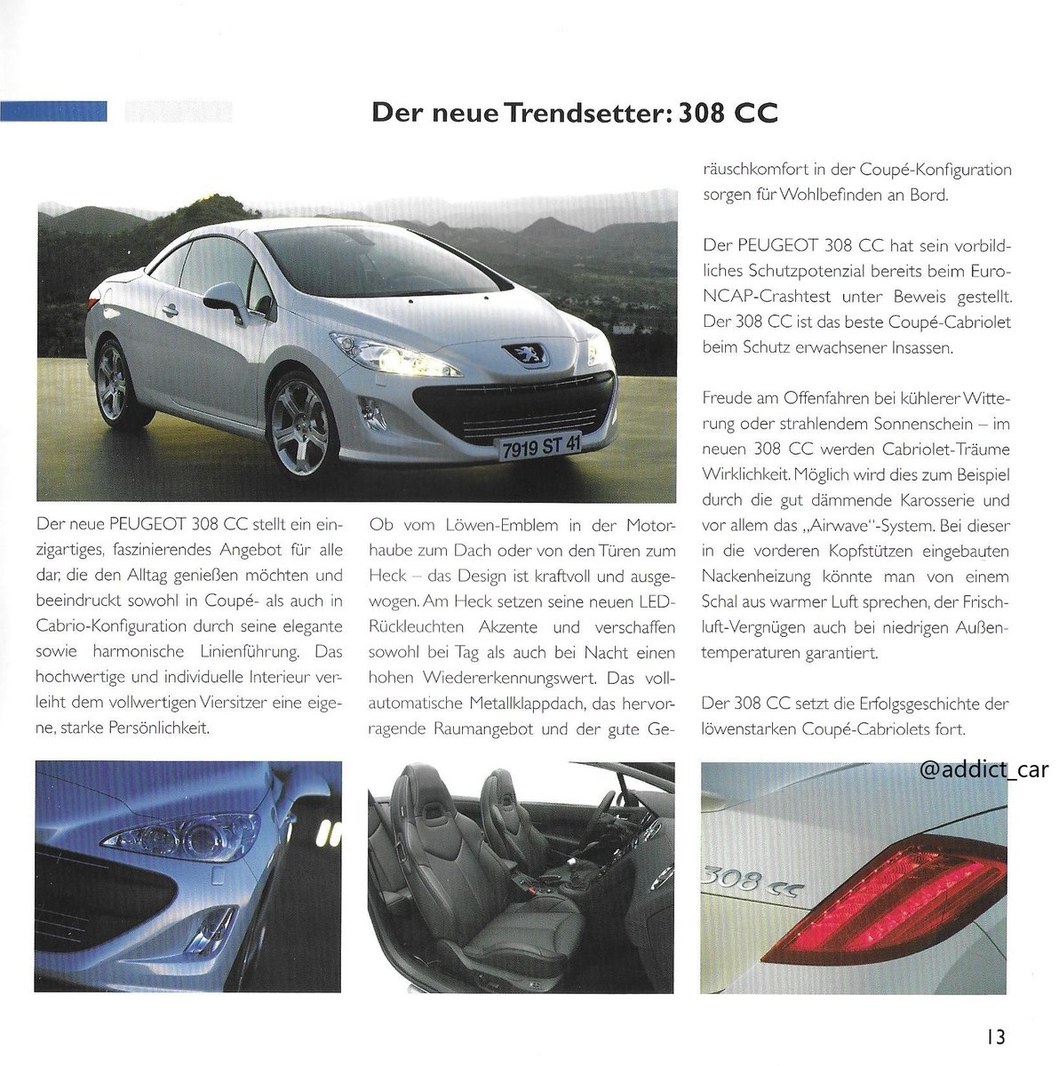 Carbrochureaddict 2 2 More Pictures From The German Brochure To Launch The 09 Peugeot 308cc Der Neue Trendsetter By Illustrating Its Lineage Showcasing It In Particular Alongside The 1930s