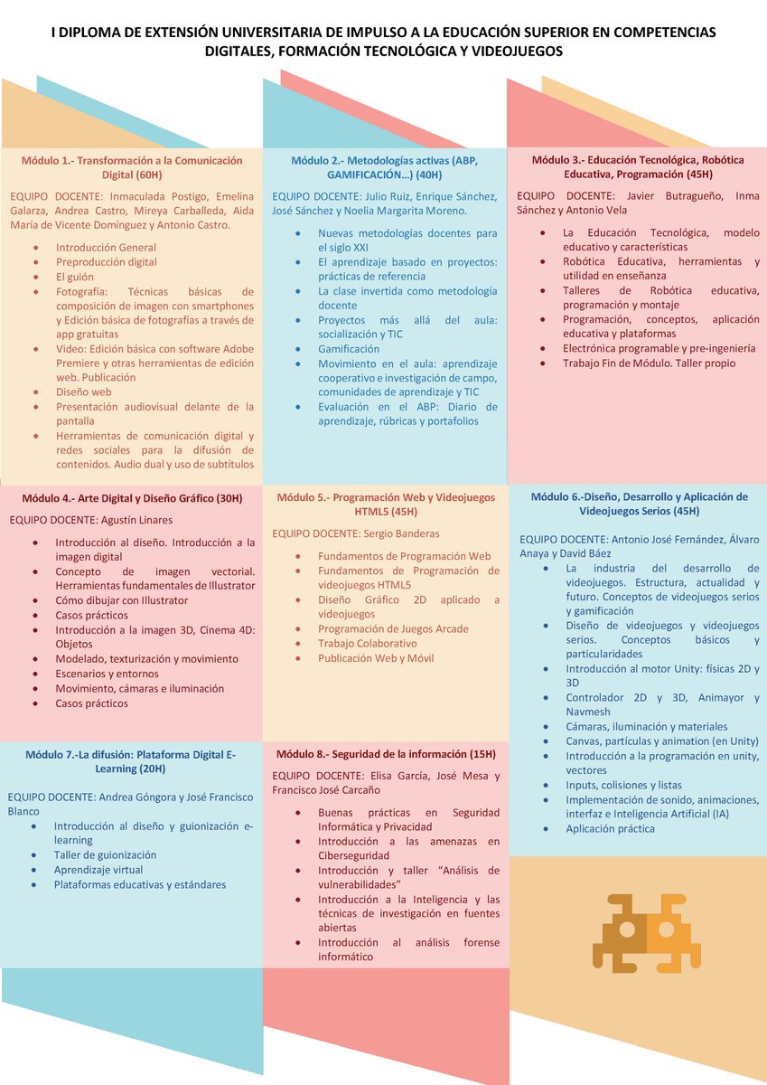 Curso Competencias Digitales, Formación Tecnológica y Videojuegos 💻🤖🎮 

Organizan: Universidad + FP + Empresas
@infoUma <a href="/fpiescampa/">fpiescampa</a> <a href="/abonfireofsouls/">a bonfire of souls</a> <a href="/Ingenia_es/">Ingenia ahora es Babel</a> <a href="/stemxion/">Stemxion</a> 

Inscripciones abiertas!
Preferencia estudiantes y titulados #FP y #UMA
+info:👇
uma.es/empresa-territ…