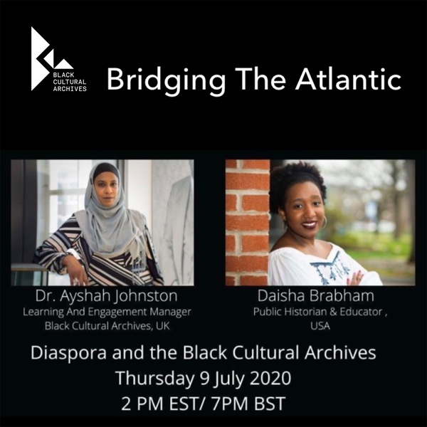 bcaheritage's tweet photo. ON TODAY: The first event in our new #BridgingTheAtlantic series: Introduction to Diaspora with @daisha_brabham.
Ayshah Johnston is today's guest.
UK event time is 7pm-8pm (the booking link shows EDT as this is a global event).
Register FREE: https://t.co/Qt9lvNUlj4
#BCAevents https://t.co/yPwGTM0Qyj