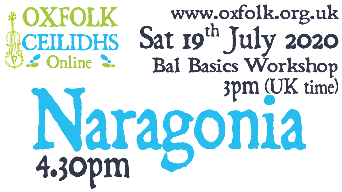 Oxfolk's tweet photo. On Sun 19 July, we have a French dance workshop with the amazing Kerry Fletcher at 3pm, and a dance with the superb Naragonia at 4.30pm. All times are UK time. Tickets from:
https://t.co/K6B6LmZxbf
#Eurodance #Eurobal #balfolk #baltrad #volksdansen https://t.co/YxUkQCObya