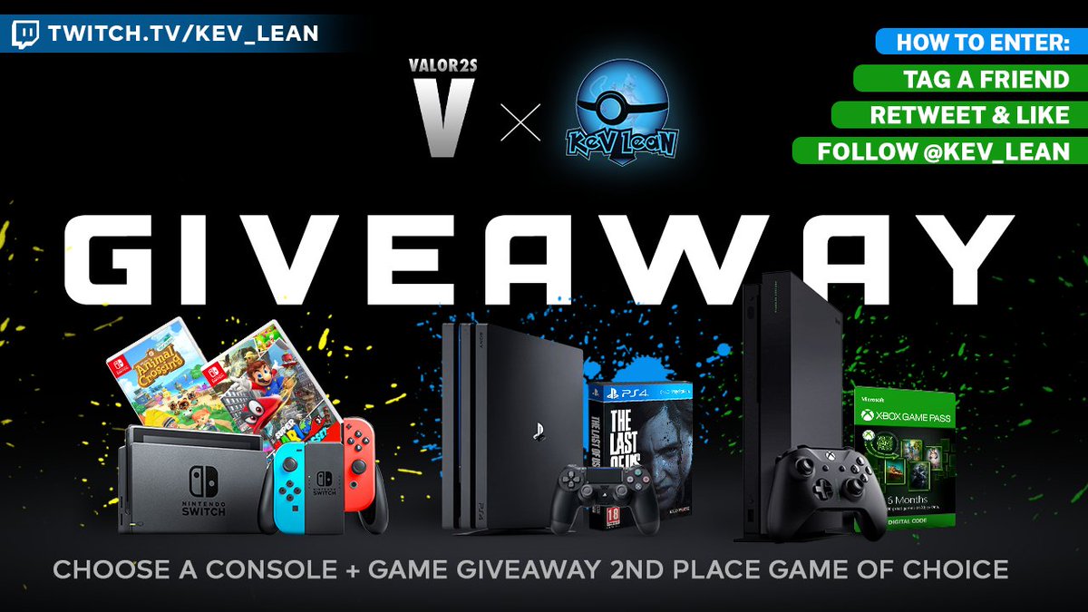 VIzzy34's tweet photo. 👀 New Console Of Choice Giveaway with TWO Winners! Xbox One X, PS4 or Nintendo Switch + games like The Last of us part 2, Paper Mario etc.

Enter At:
🔗 https://t.co/jbyvu2kFCH

Bonus Entries:
💞 Retweet &amp; Like
👋 Tag a few gaming friends
🔔 Follow @Kev_lean &amp; @Valor2S https://t.co/cUnDVvjnmr