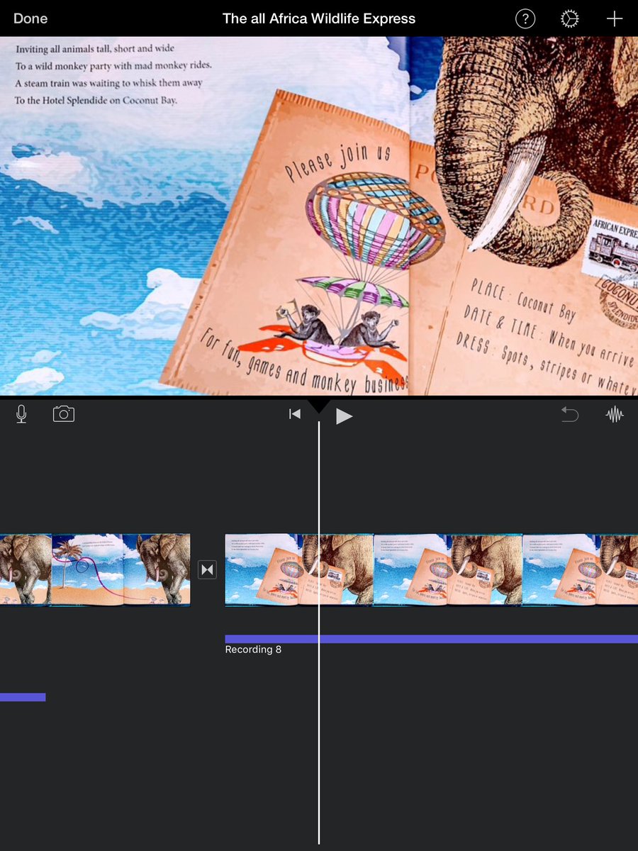 taryn_amanda's tweet photo. Absolutely love the iMovie App! Been using it for my Grade 1-3 classes as our online Library. Thank you @shuping_lerato Love your energy and passion! @ThinkAheadZA #iPadSummitZA #CouchToClass https://t.co/4p81s329st