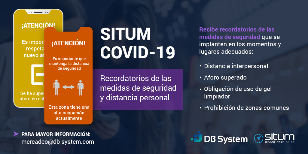 dbsystemcol's tweet image. Adaptándonos a una nueva normalidad, te facilitamos Situm Covid 19 una app que además de ayudarte en el Geoposicionamiento indoor también te facilita la entrega de información y alertas de medidas de seguridad. Si te interesa conocerla escríbenos a mercadeo@db-system.com
#Covid19